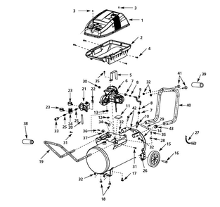 Tank Assembly Parts Diagram and Parts List for WL650001AJ  Campbell Hausfeld Compressor